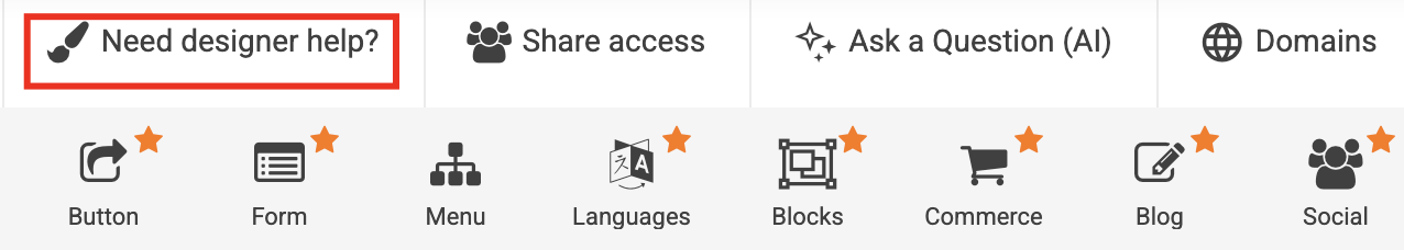 Ordering a complete website from a designer in website builder